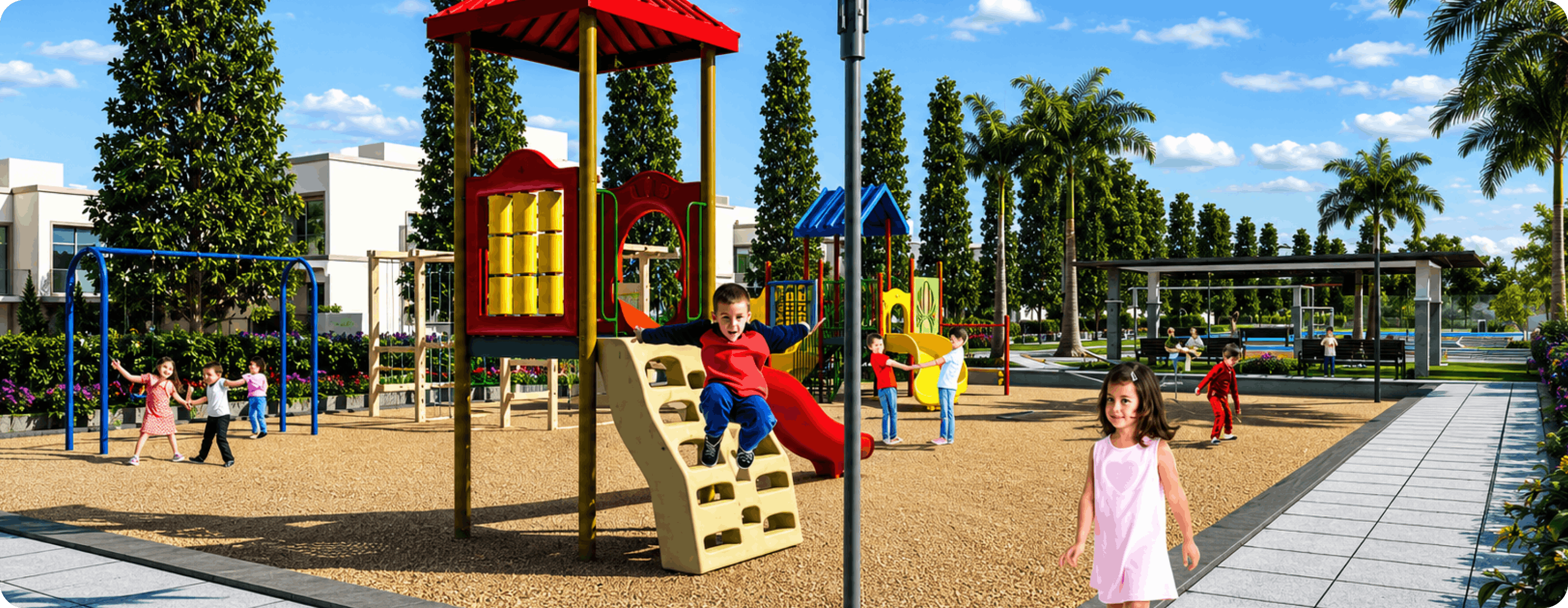 Children play area at Mahidhara Fortune City villa plots community in Attibele Bangalore